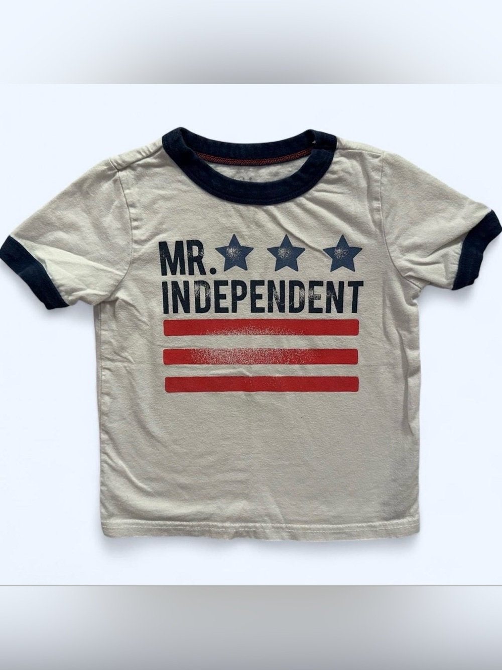 Carter’s Mr. Independent USA T-Shirt in White Blue Red Toddler Boys Size 2T